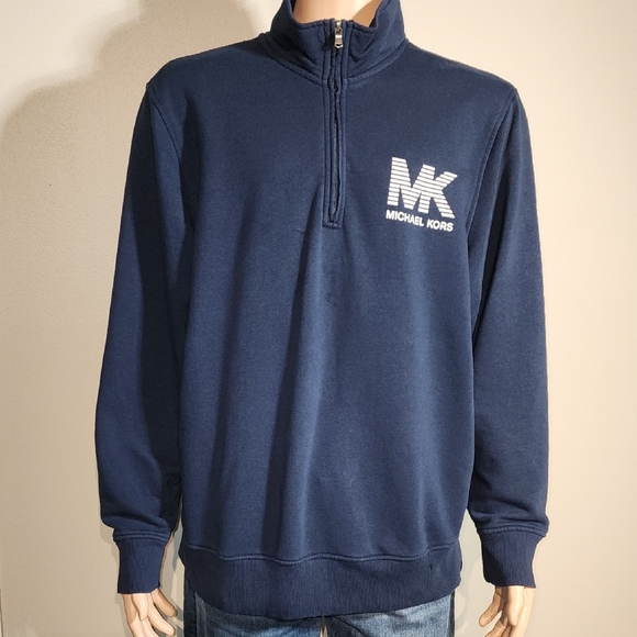 Michael Kors Men's Zip-Up Sweater in Navy - Picture 1 of 10